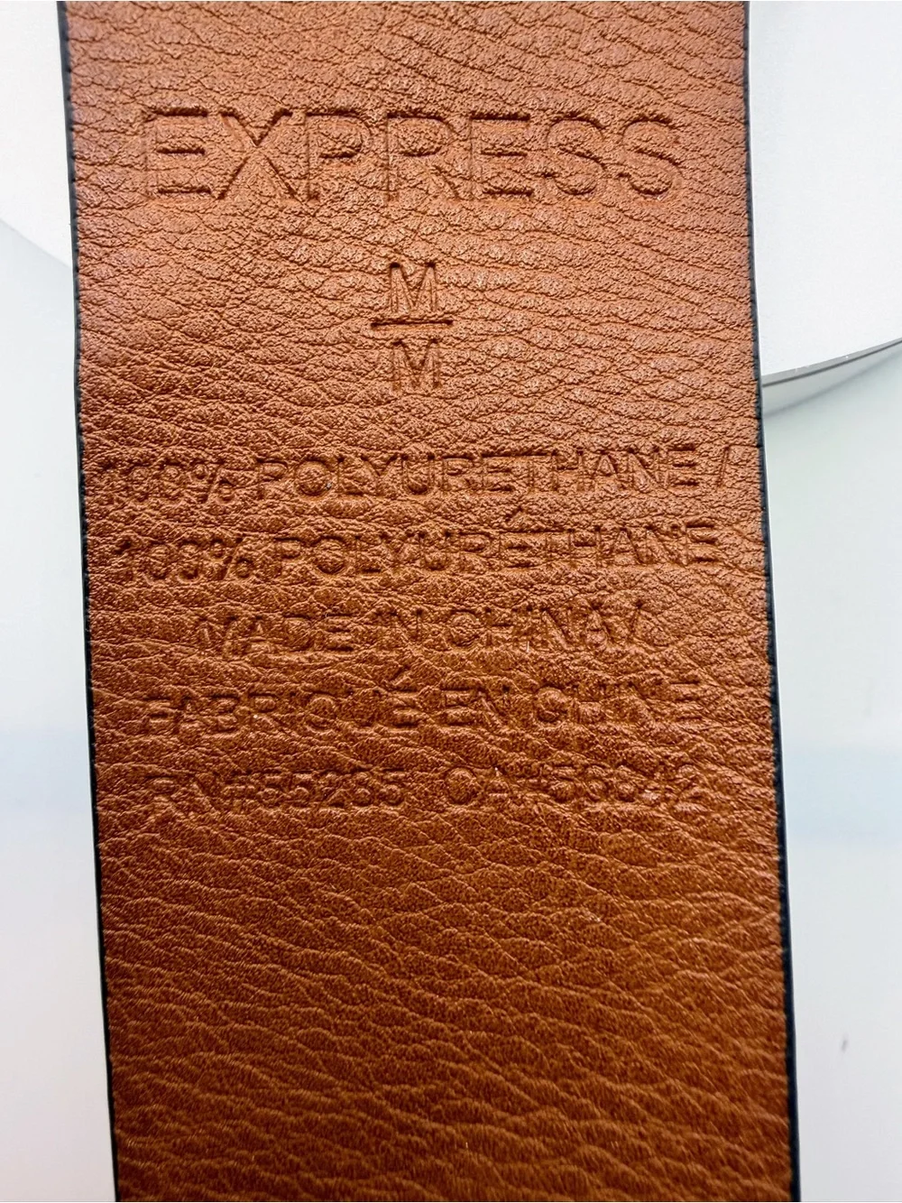 Express Brown Leather Belt with Gold Double-Snake Buckle